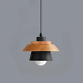 Suspension japandi en bois naturel, cinq coloris, noir