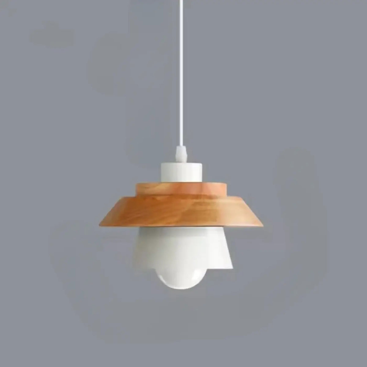 Suspension japandi en bois naturel, cinq coloris, blanc