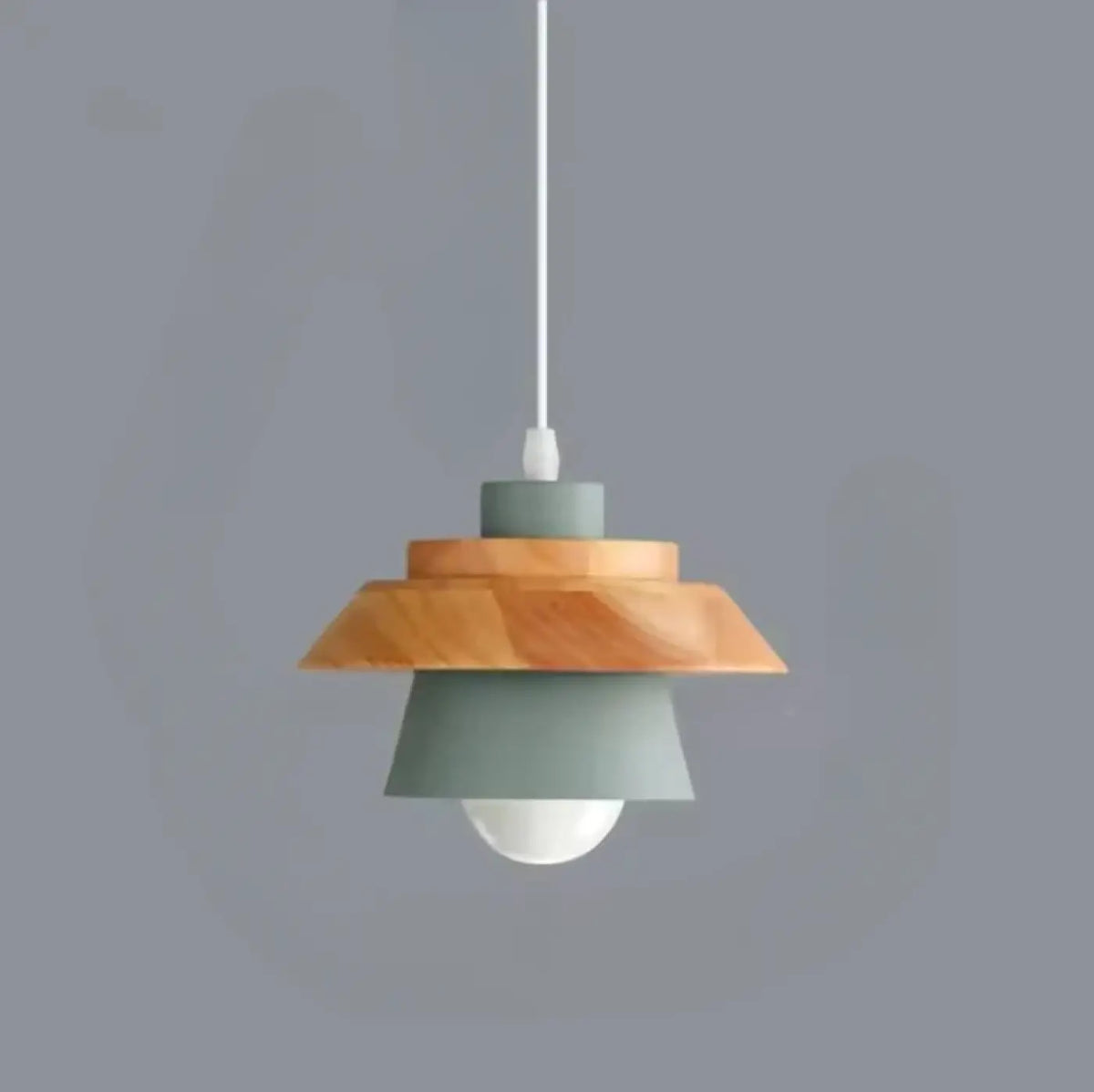 Suspension japandi en bois naturel, cinq coloris, vert