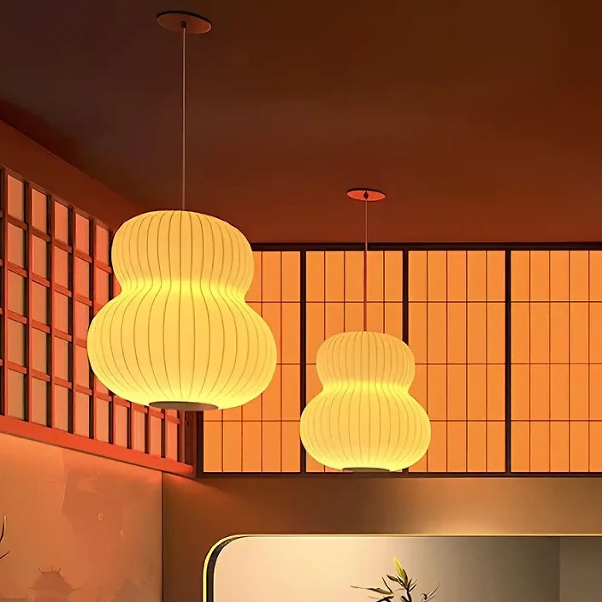 Suspension japonaise en papier, lumière douce et diffuse
