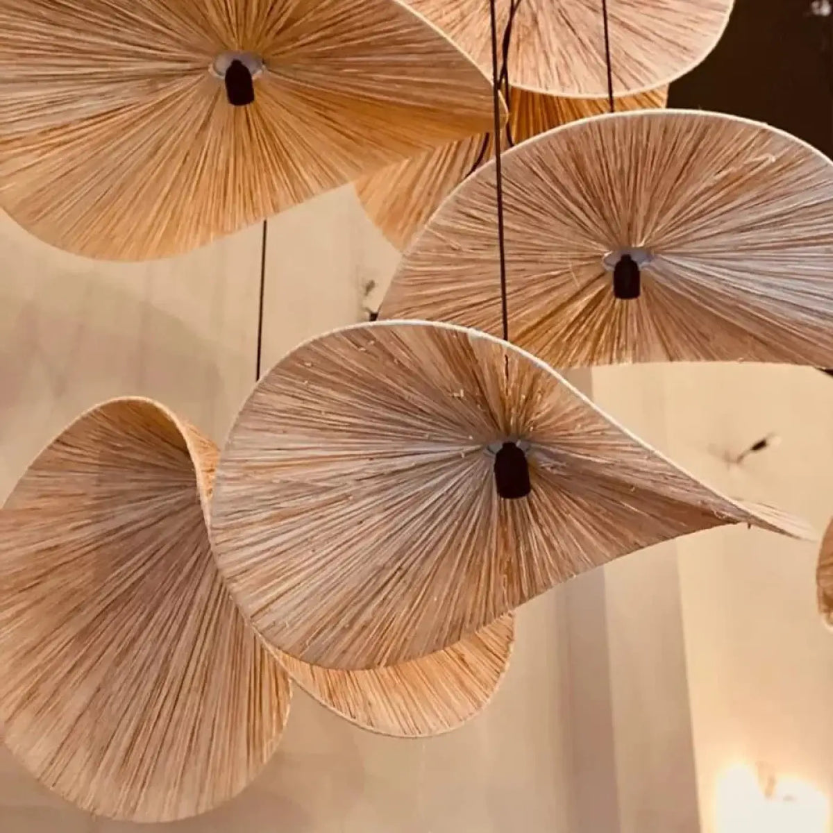 Suspension japonaise à support en bambou, blanc ou marron