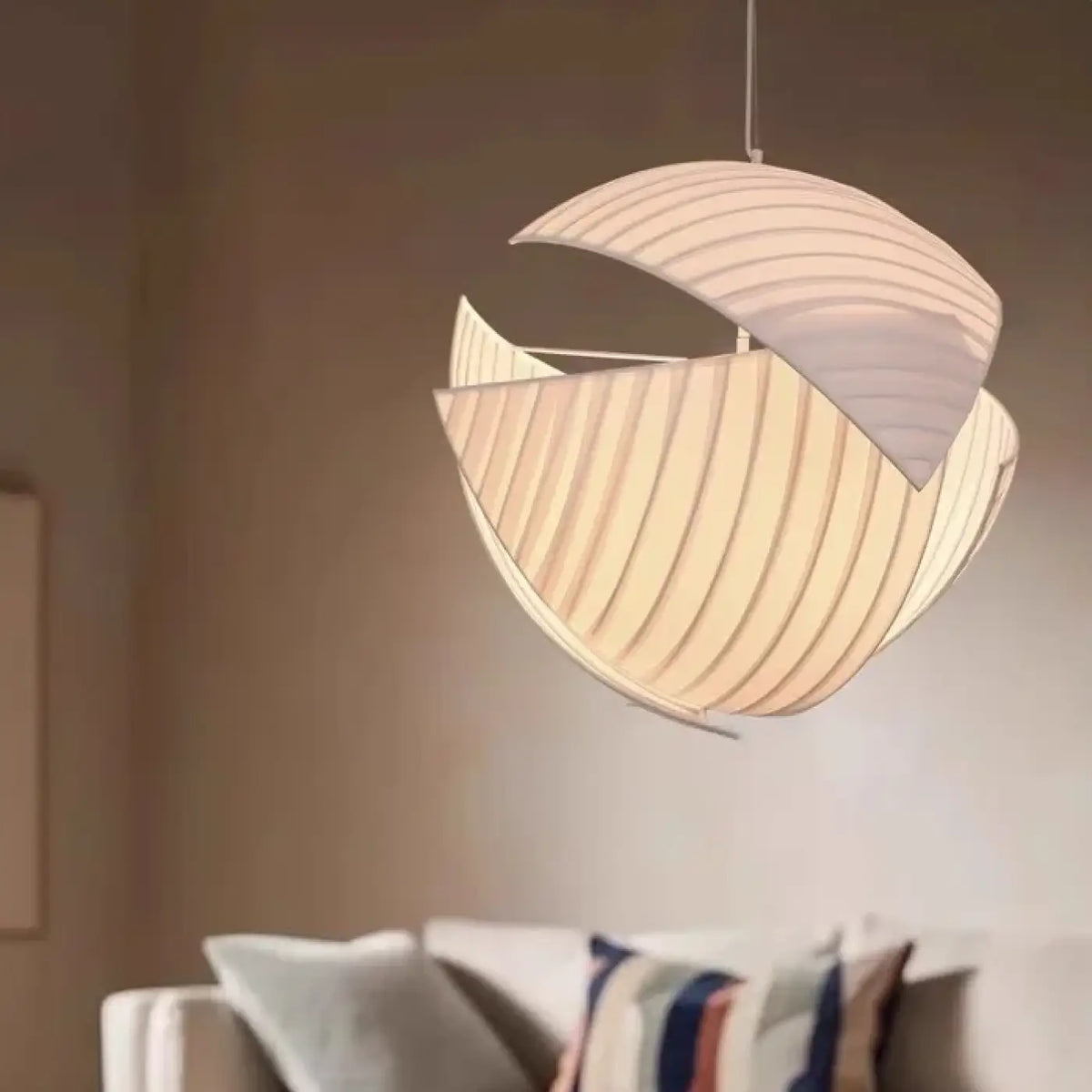 Suspension japonaise en tissu blanc, tailles S, M et L