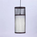 Suspension lanterne en lattes de bois, style japandi