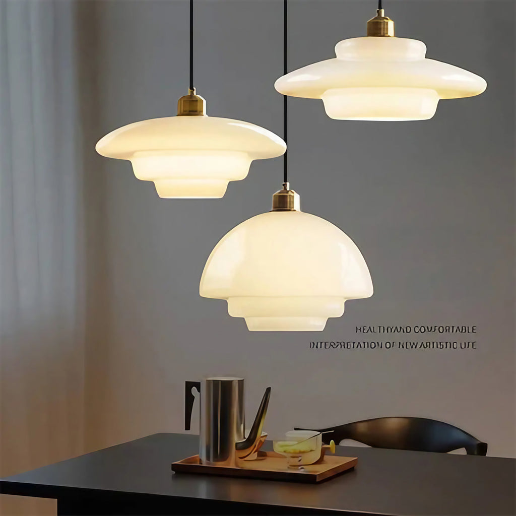 Suspension LED blanche épurée, modèles A et B