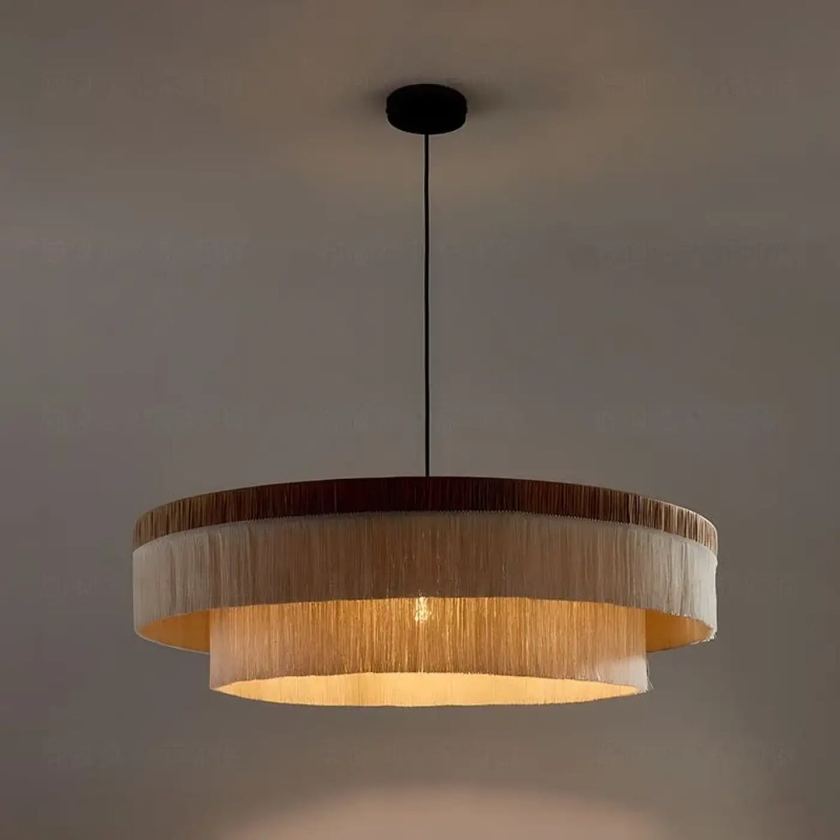 Suspension LED en bois pour la salle à manger, tailles S et M
