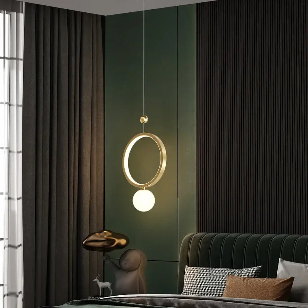 Suspension LED circulaire pour la chambre, ligne épurée
