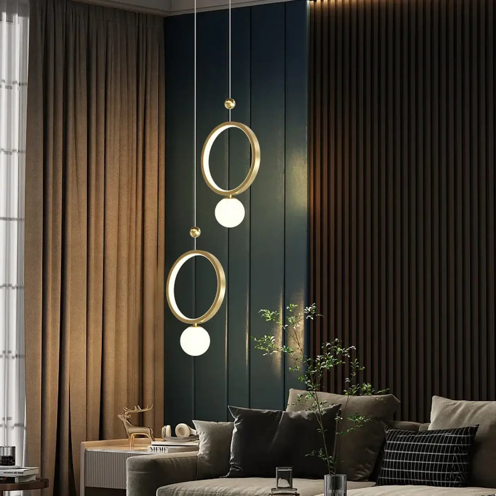 Suspension LED circulaire pour la chambre, ligne épurée