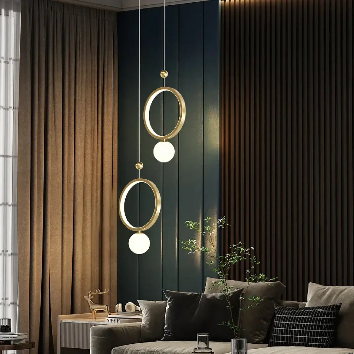 Suspension LED circulaire pour la chambre, ligne épurée