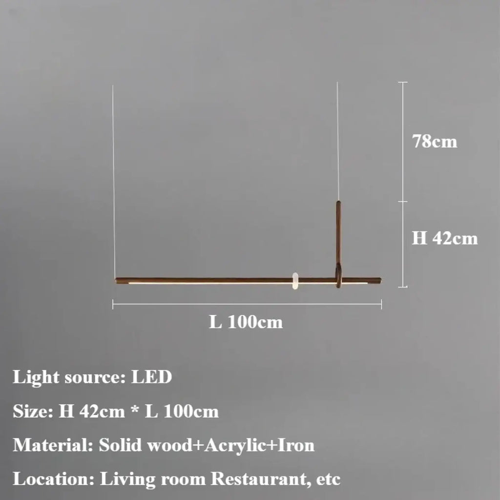 Suspension LED en bois et acrylique, beige ou marron