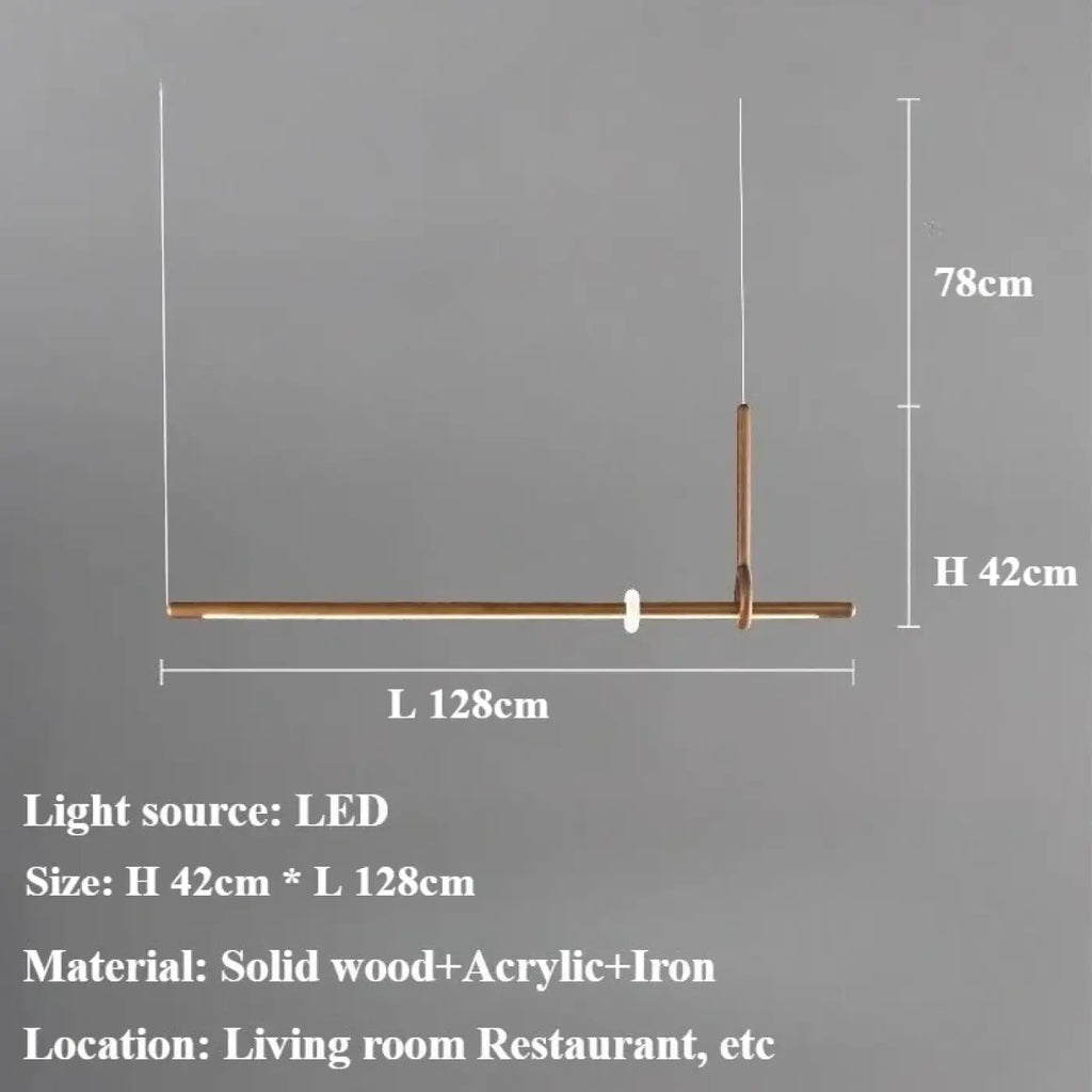 Suspension LED en bois et acrylique, beige ou marron
