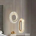 Suspension LED dorée, modèle rond ou ovale