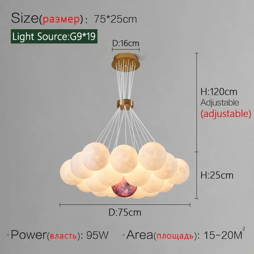 Suspension LED contemporaine, modèles A ou B, trois tailles