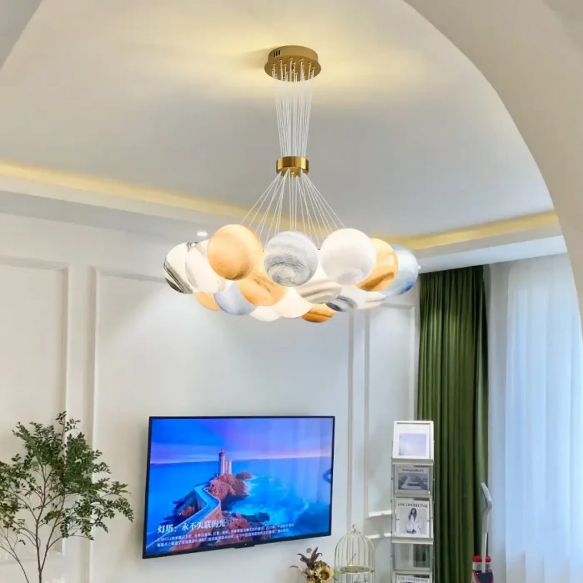 Suspension LED contemporaine, modèles A ou B, trois tailles