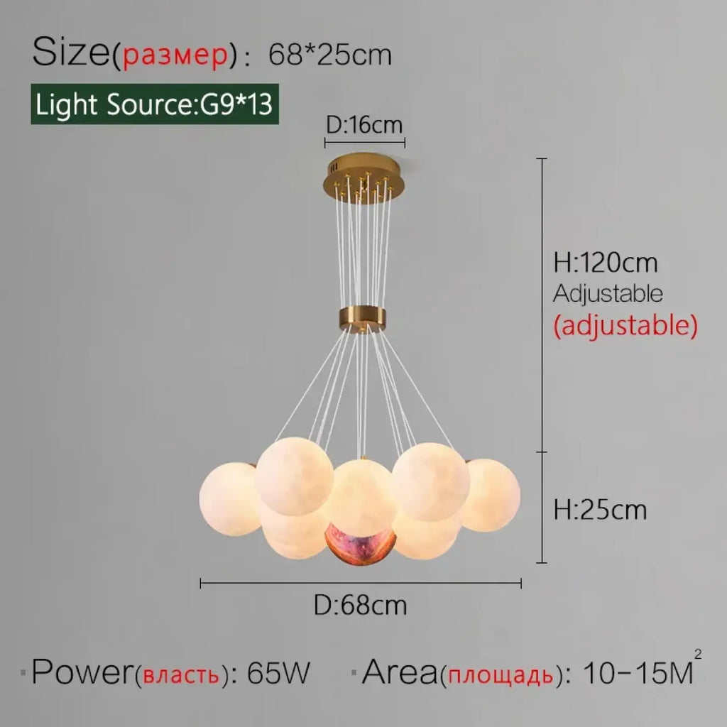 Suspension LED contemporaine, modèles A ou B, trois tailles