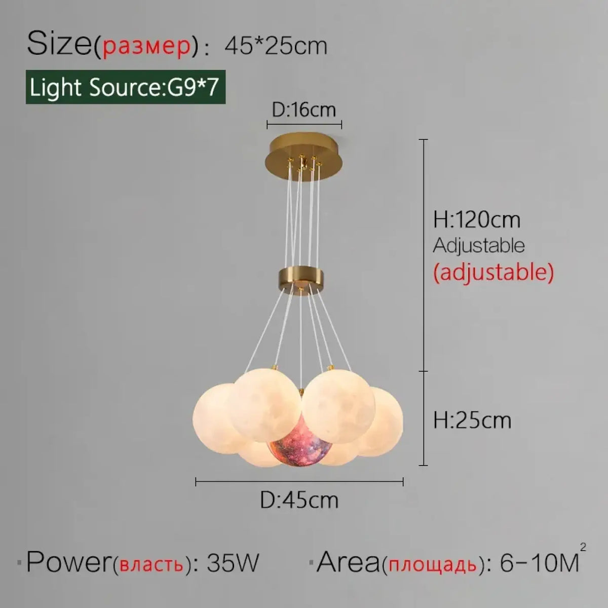 Suspension LED contemporaine, modèles A ou B, trois tailles