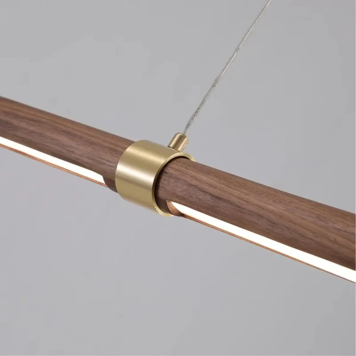 Suspension LED linéaire en bois naturel, tailles S à XL