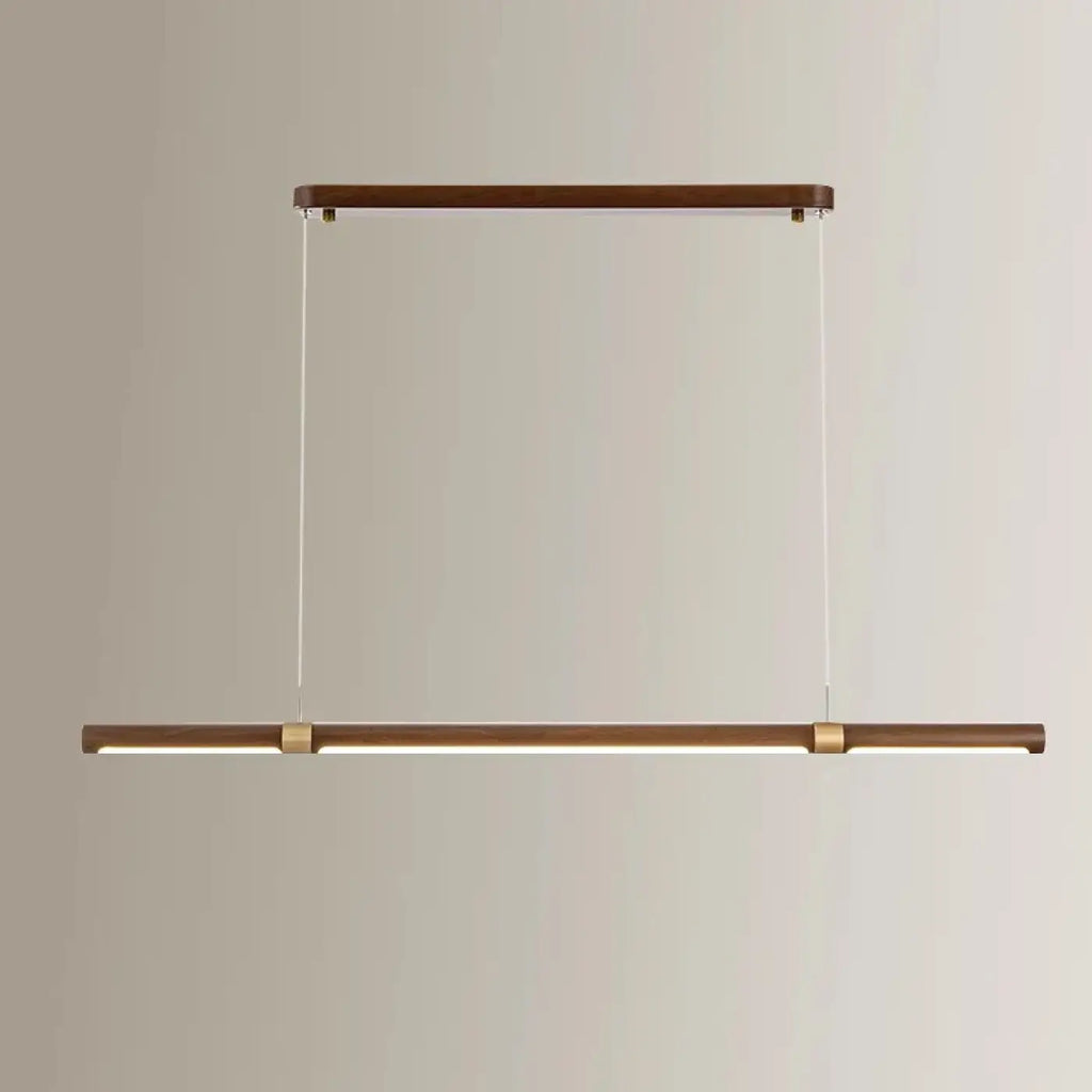 Suspension LED linéaire en bois naturel, tailles S à XL