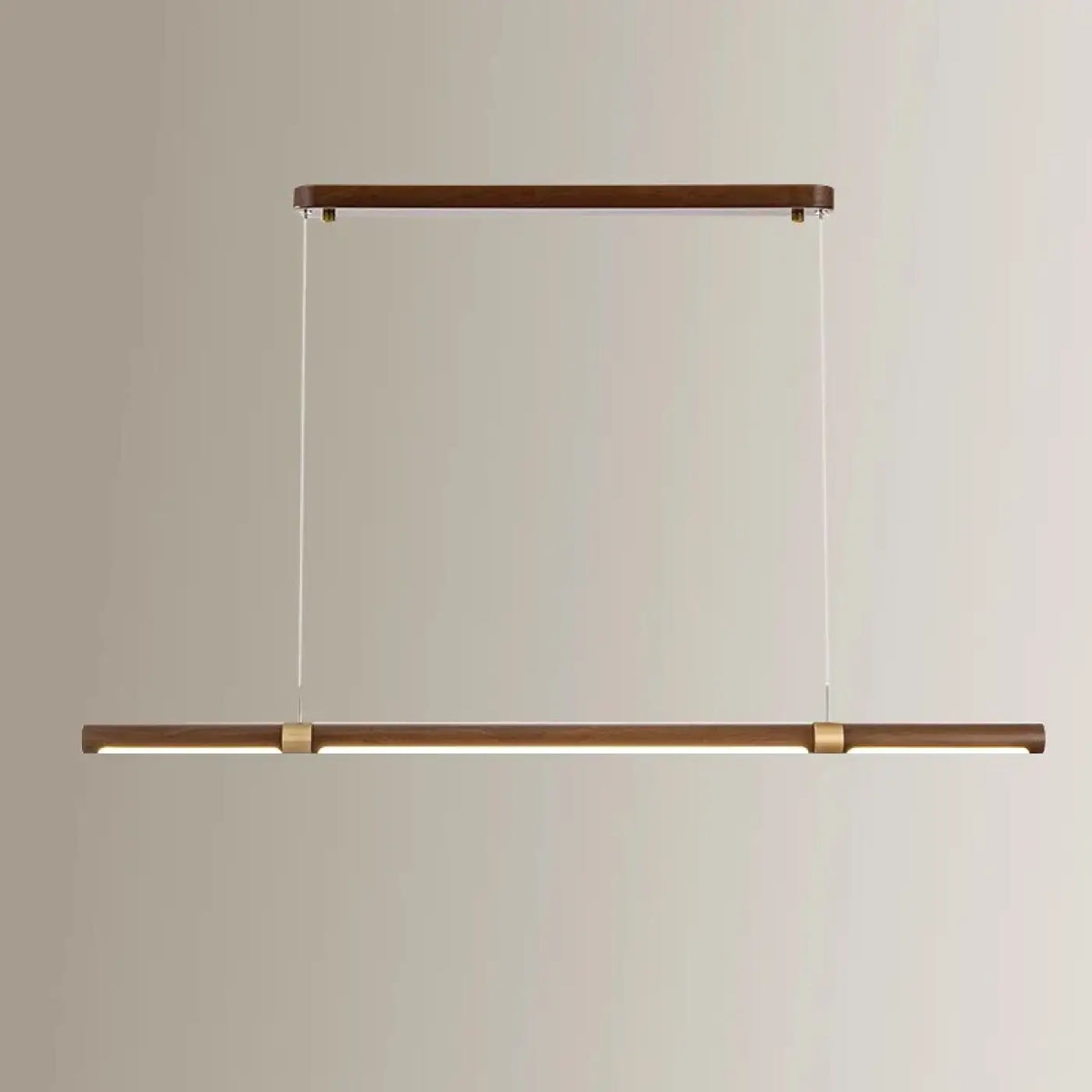 Suspension LED linéaire en bois naturel, tailles S à XL