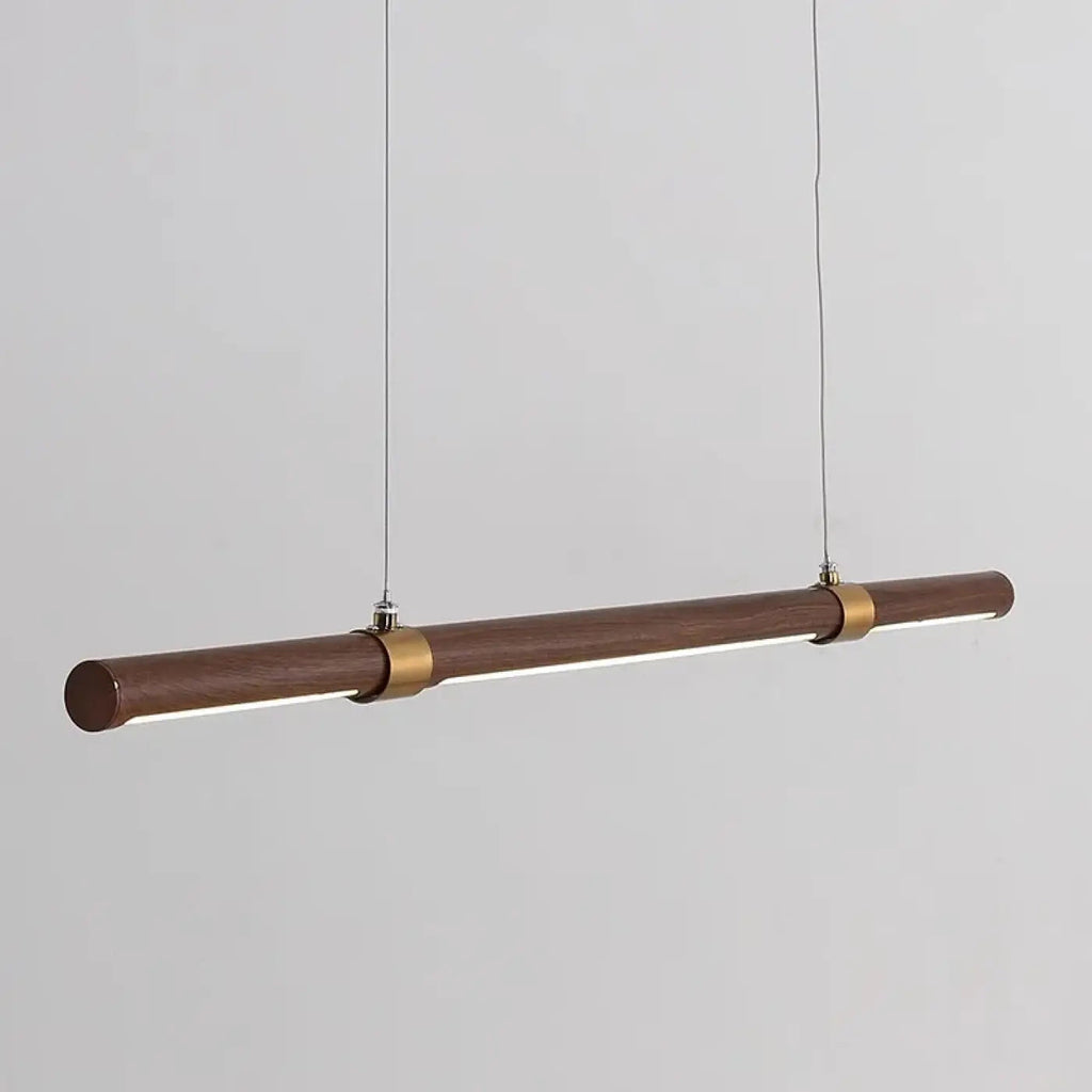 Suspension LED linéaire en bois naturel, tailles S à XL