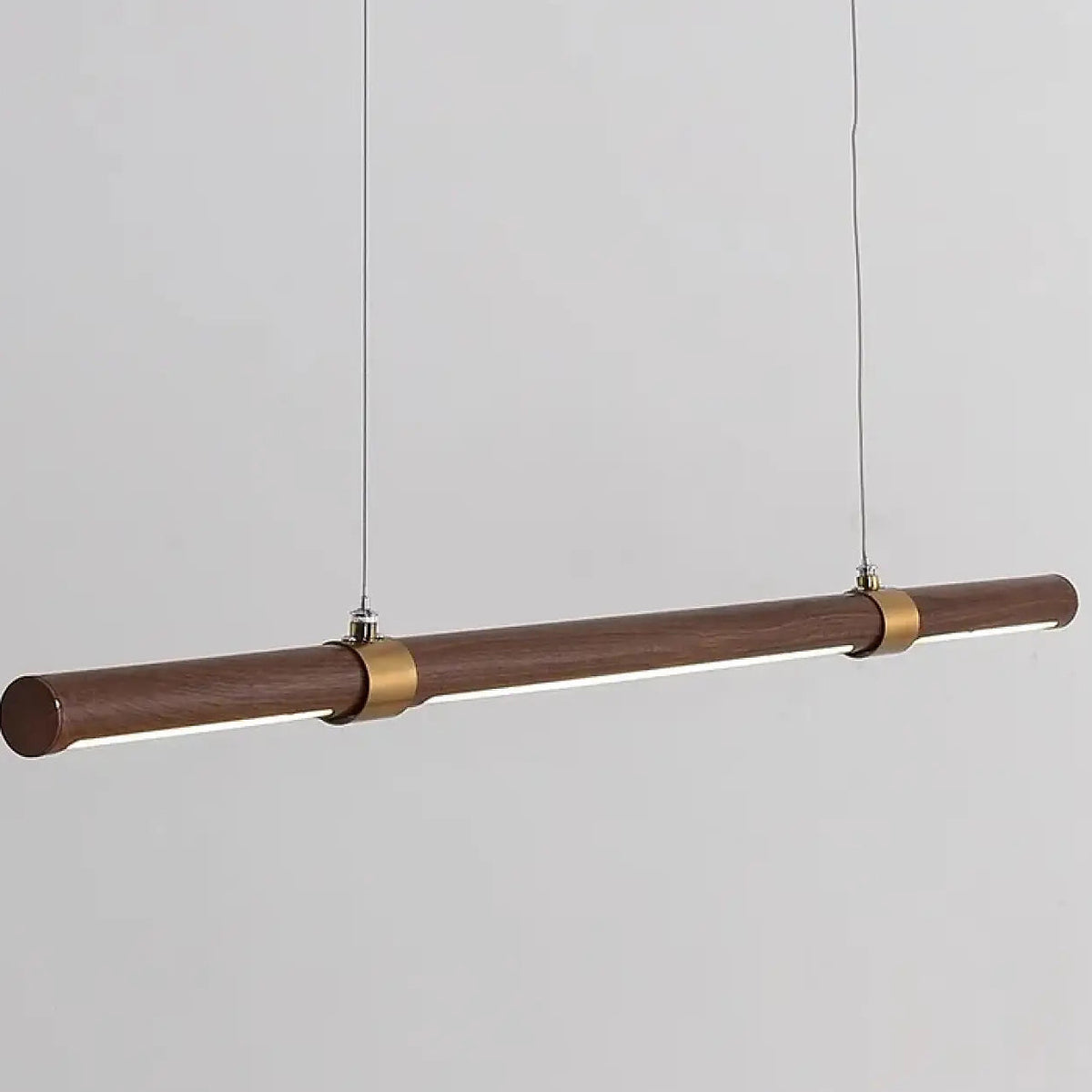 Suspension LED linéaire en bois naturel, tailles S à XL