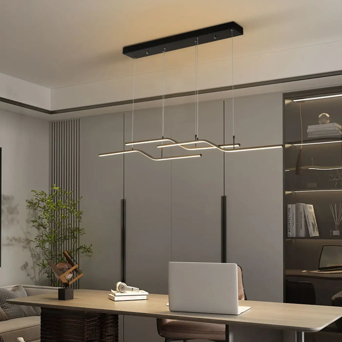 Suspension LED linéaire moderne pour table ou îlot