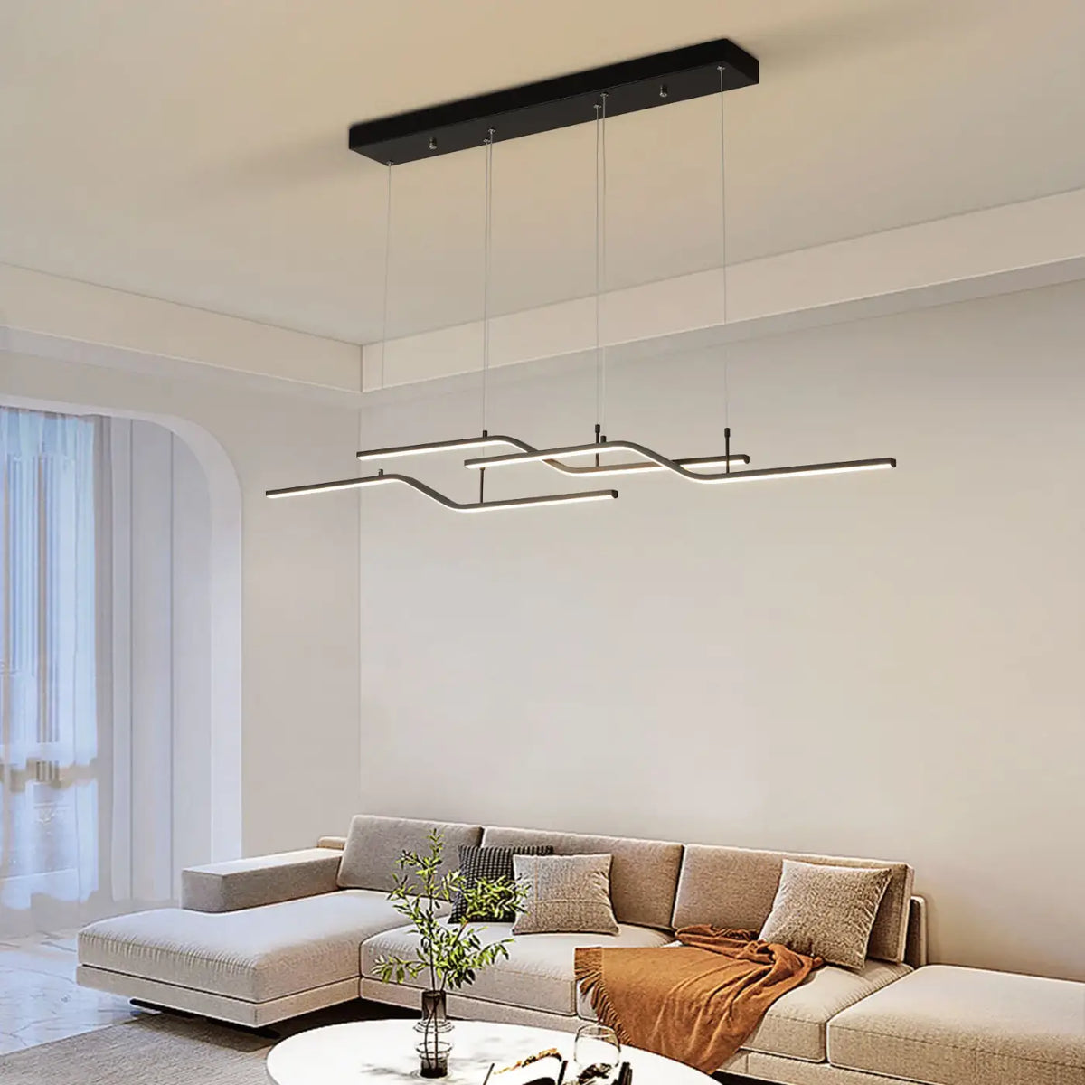 Suspension LED linéaire moderne pour table ou îlot