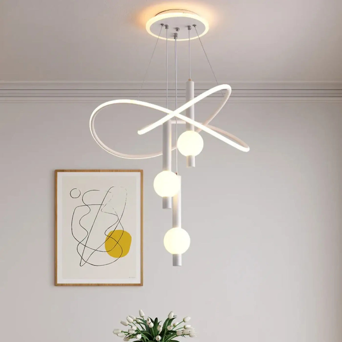 Suspension LED pour table à manger, doré, noir ou blanc, blanc