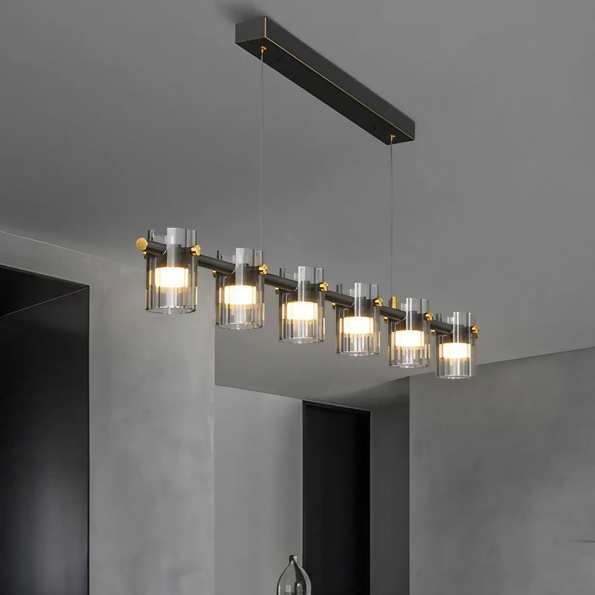 Suspension linéaire en verre translucide, tailles S ou M