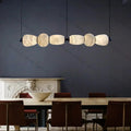 Suspension linéaire en verre opalin, quatre choix de lumière