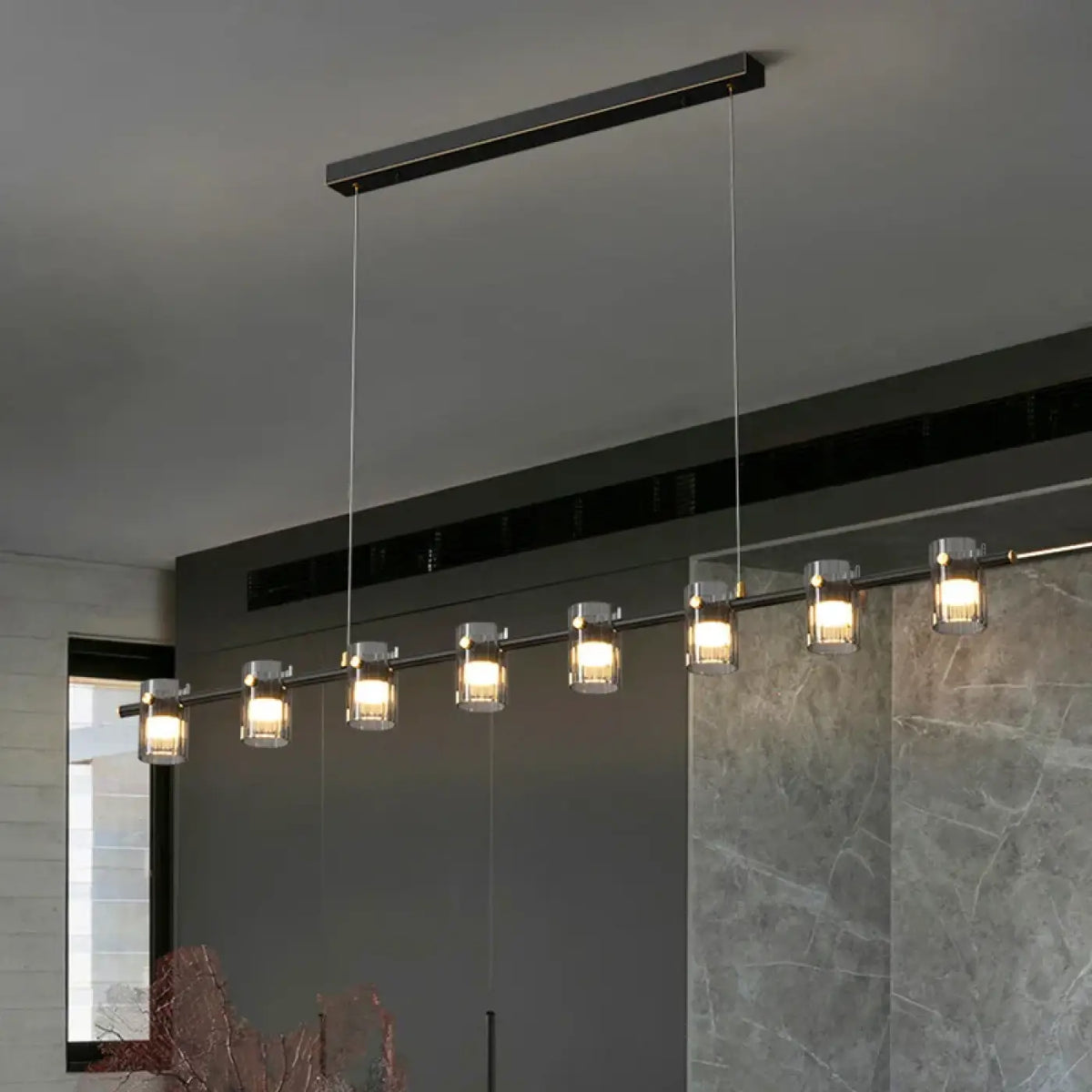 Suspension linéaire en verre translucide, tailles S ou M