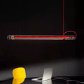 Suspension linéaire en verre soufflé à câble tressé, rouge