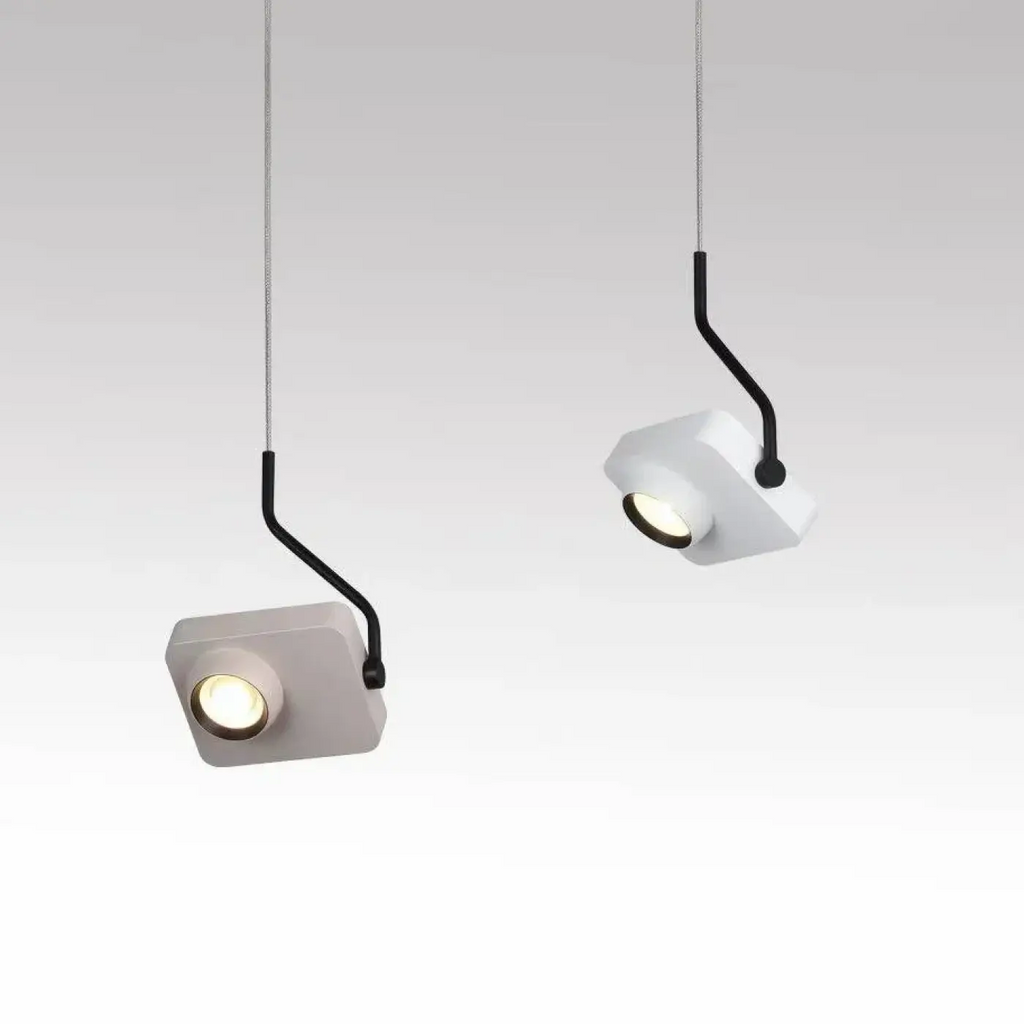 Suspension minimaliste à lumière ciblée, blanche ou noire