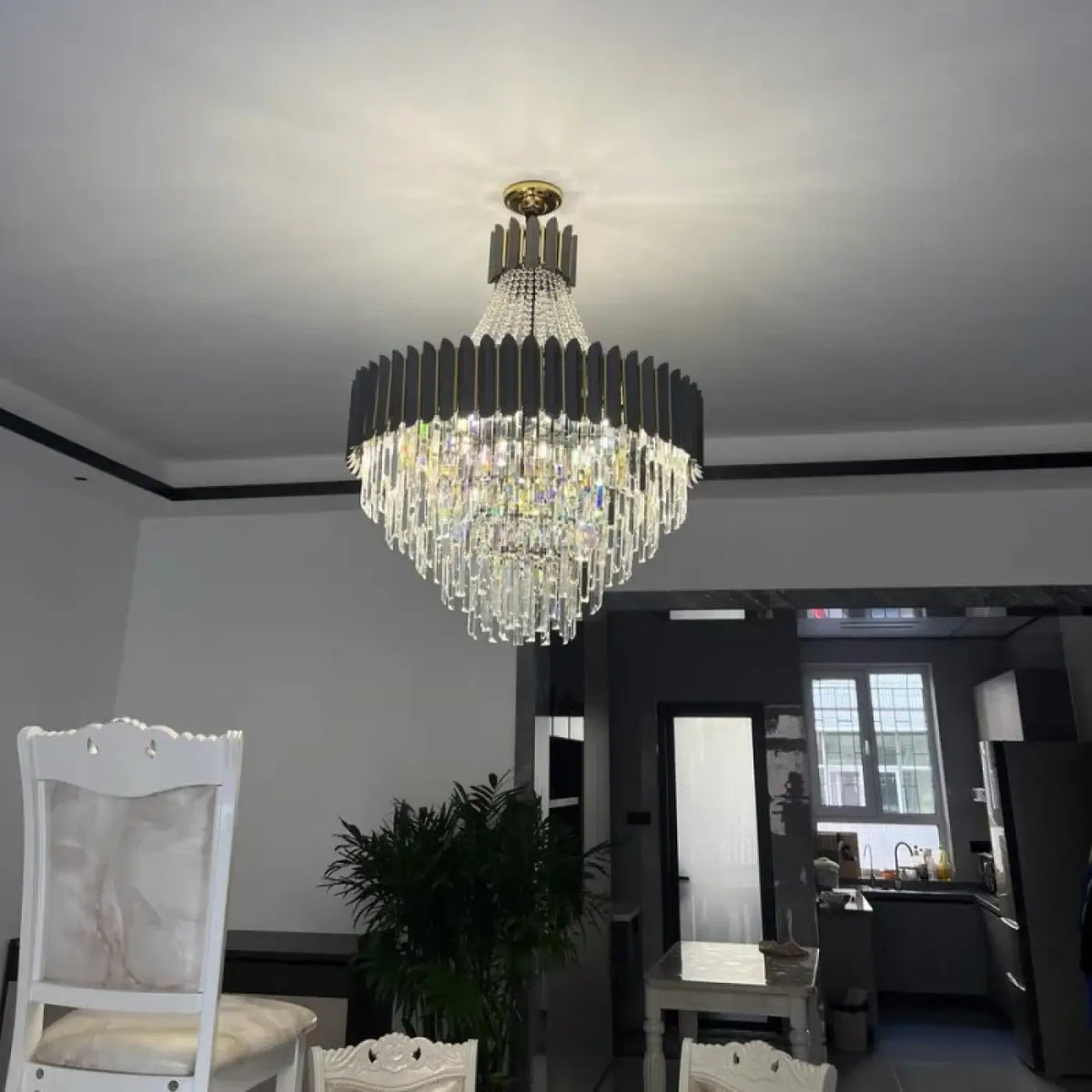 Suspension à cristaux pour salon, cinq tailles de S à XXL