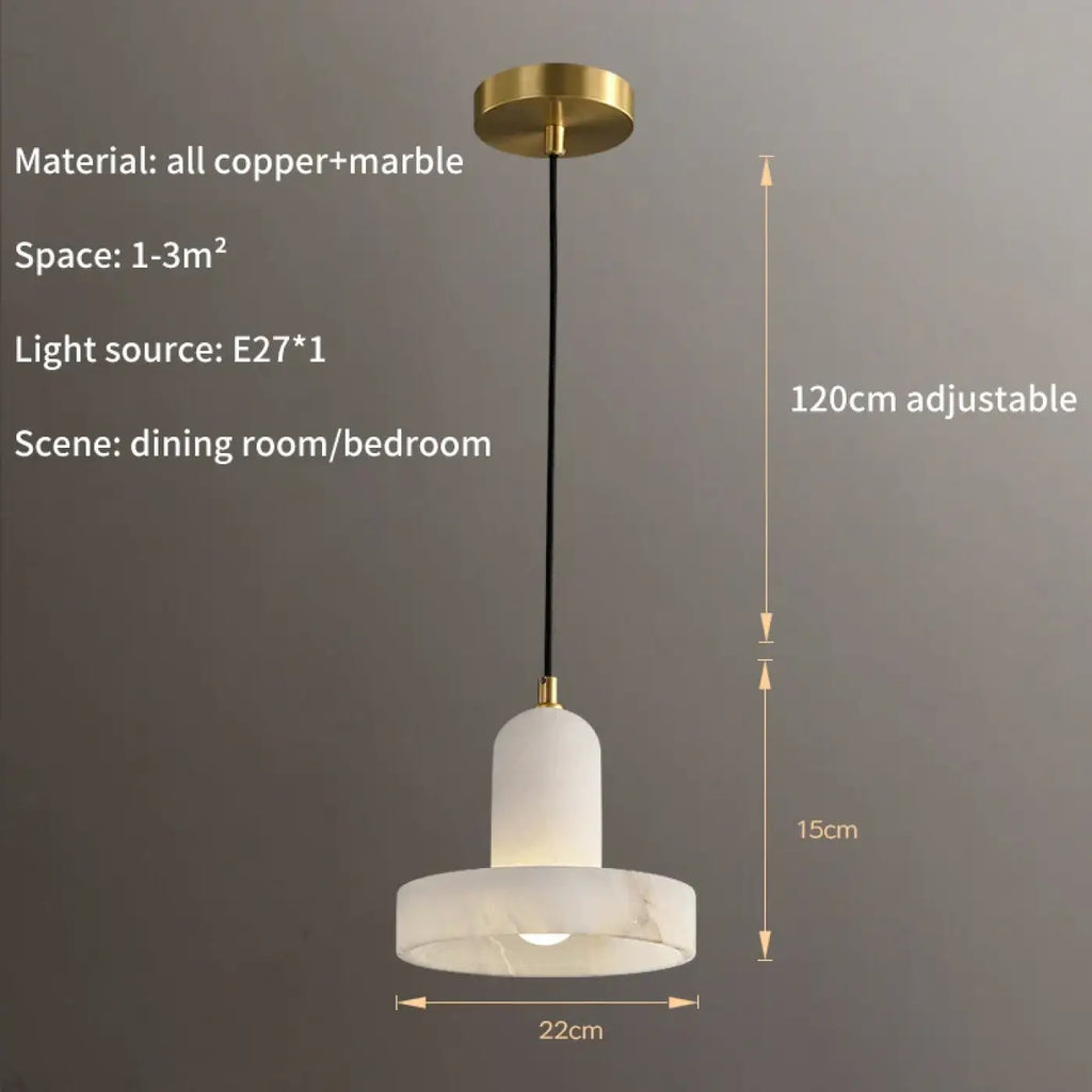 Suspension en marbre et finition dorée, tailles S et M
