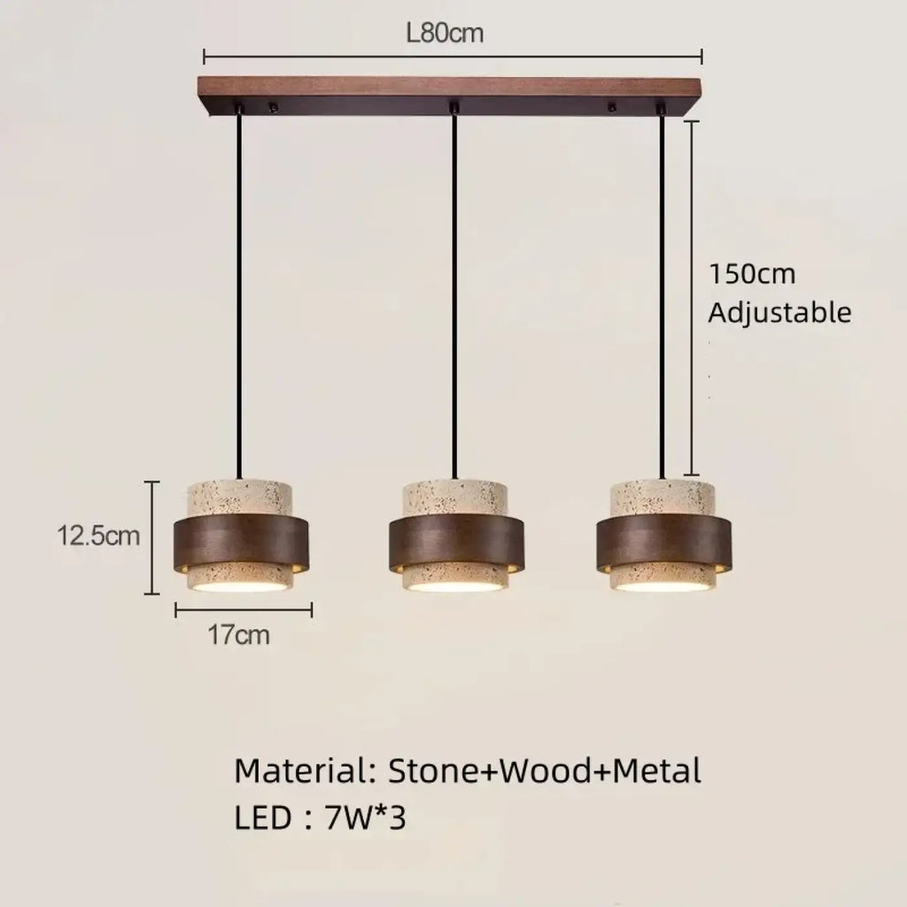 Suspension en marbre et bois marron, tailles S à XL