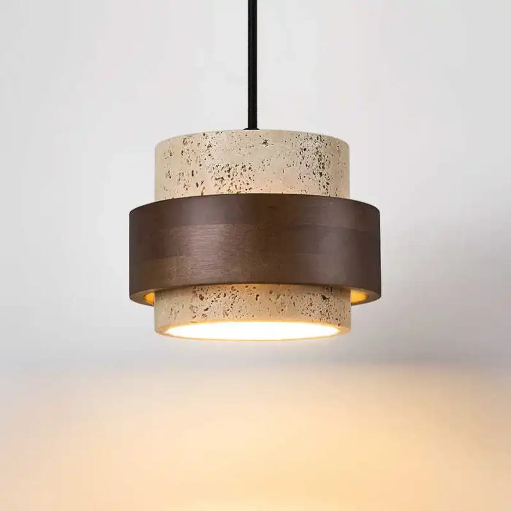 Suspension en marbre et bois marron, tailles S à XL