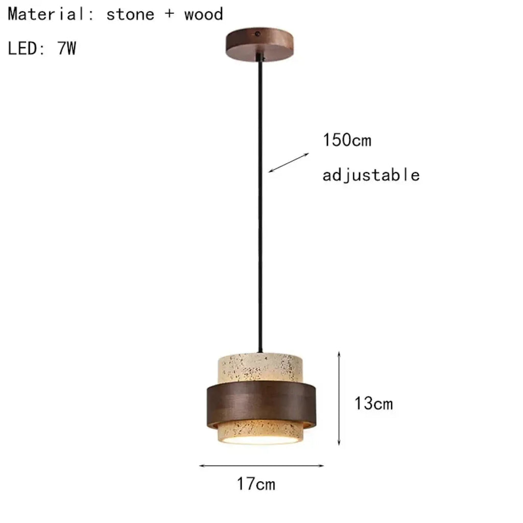 Suspension en marbre et bois marron, tailles S à XL