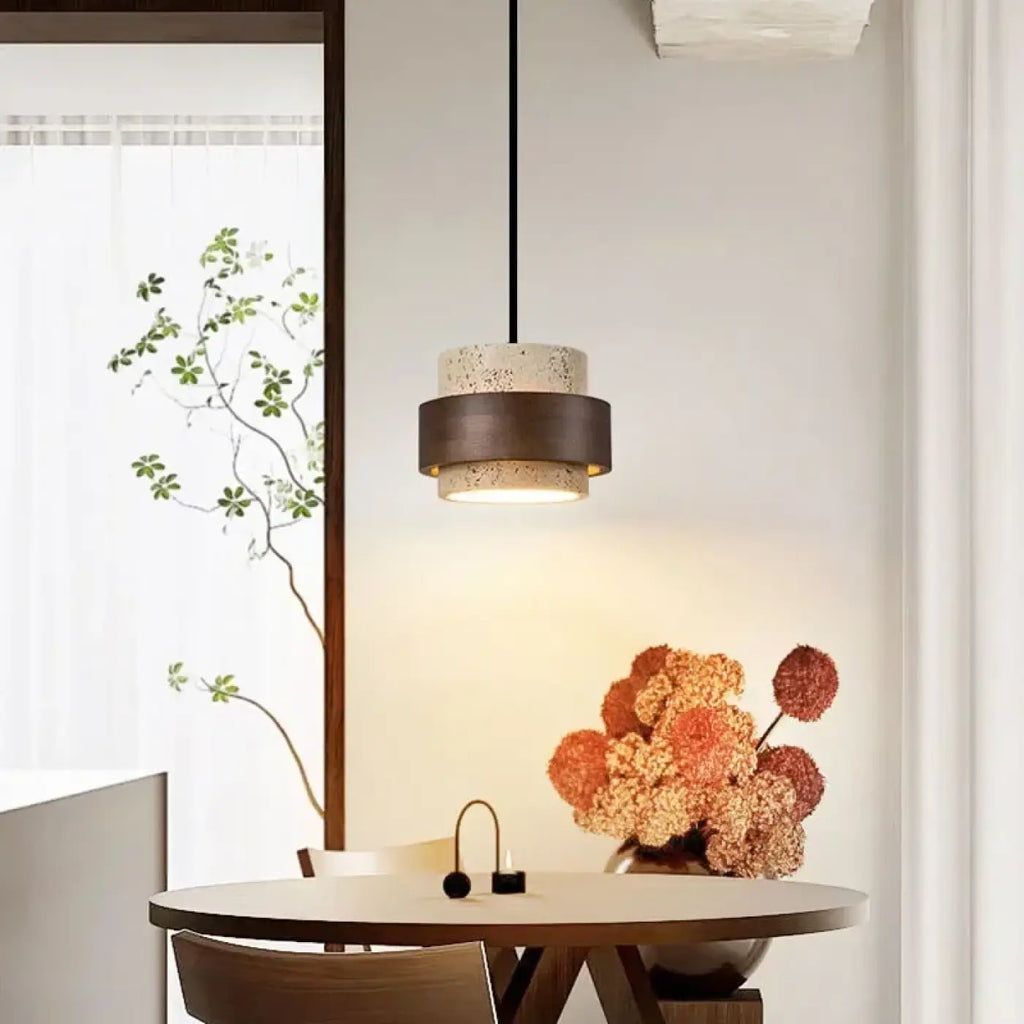 Suspension en marbre et bois marron, tailles S à XL
