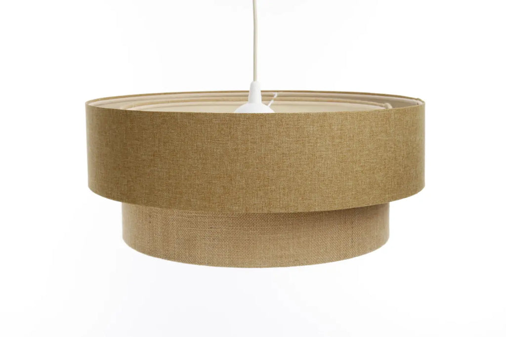 Suspension luminaire marron, beige et écru, tailles S, M, L