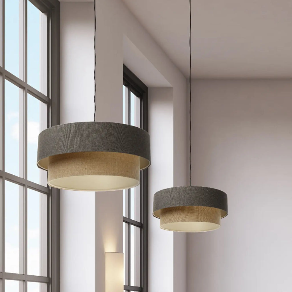 Suspension marron gris, beige et écru, tailles S, M ou L