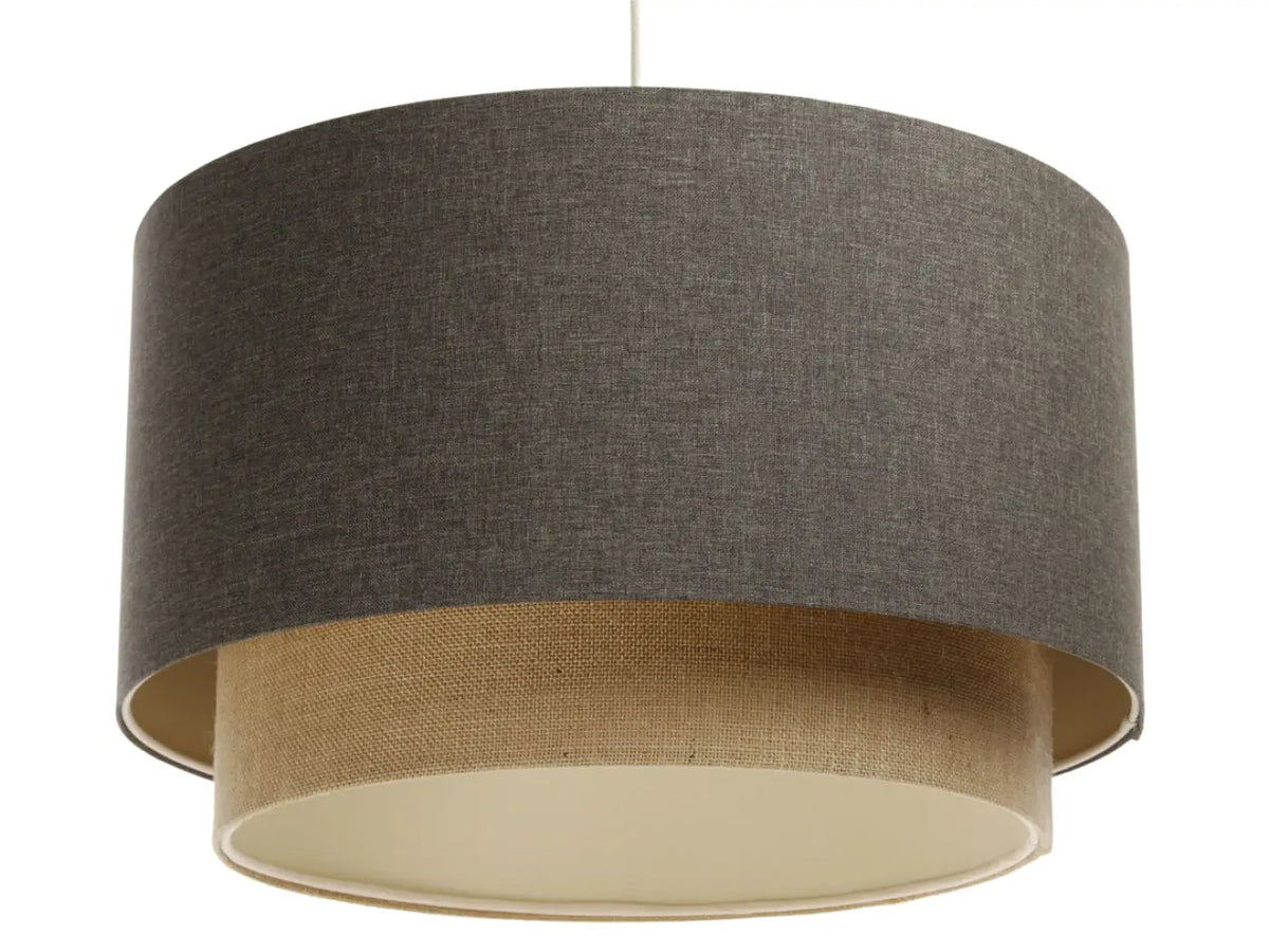 Suspension en tissu marron gris, beige et écru, tailles S, M, L