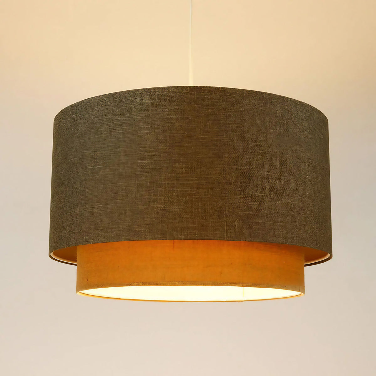 Suspension en tissu marron gris, beige et écru, tailles S, M, L