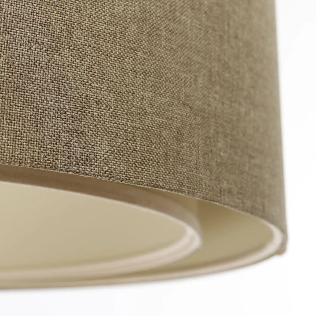 Suspension cylindrique en tissu marron sable et écru, S, M, L