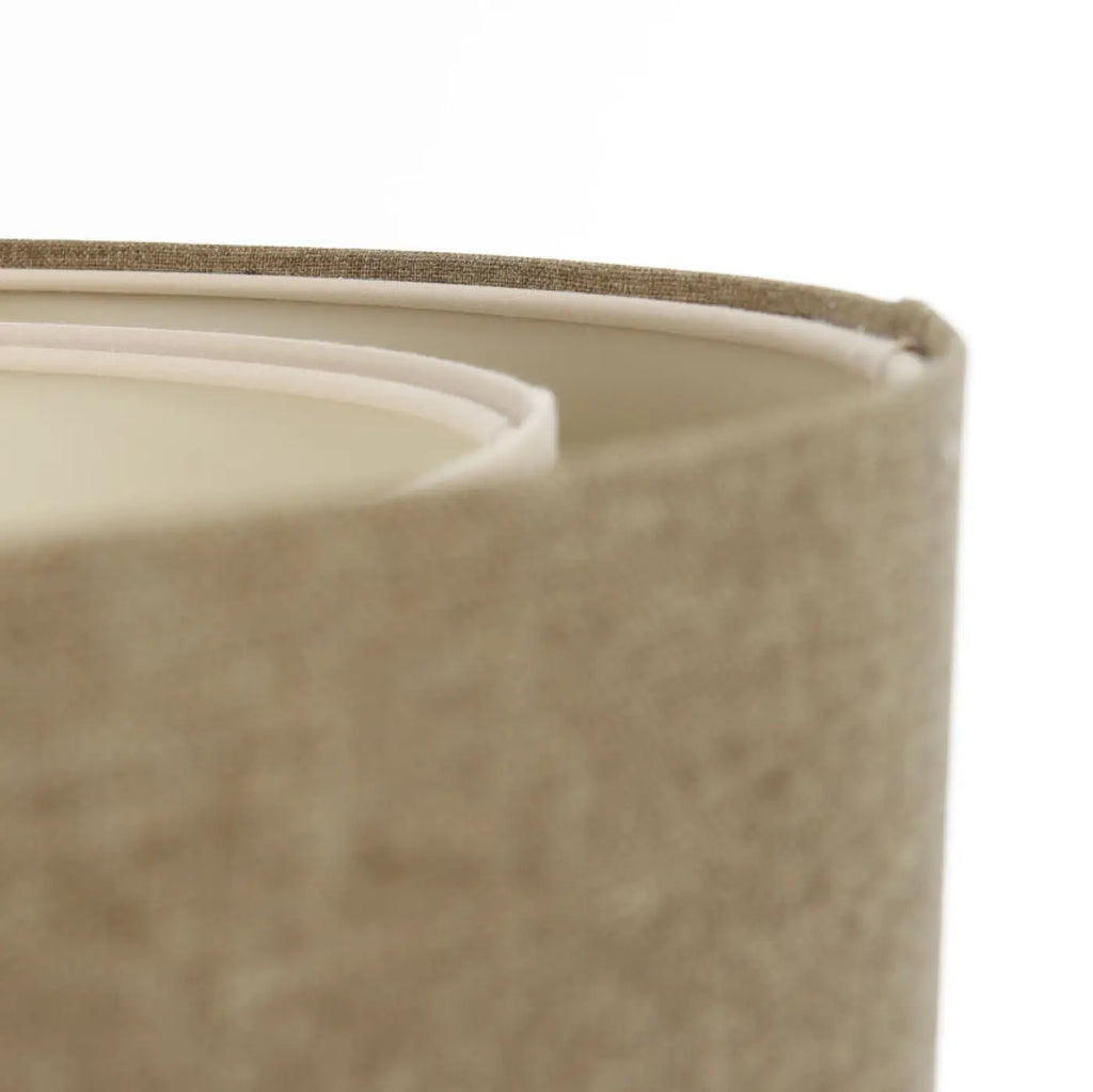 Suspension cylindrique en tissu marron sable et écru, S, M, L