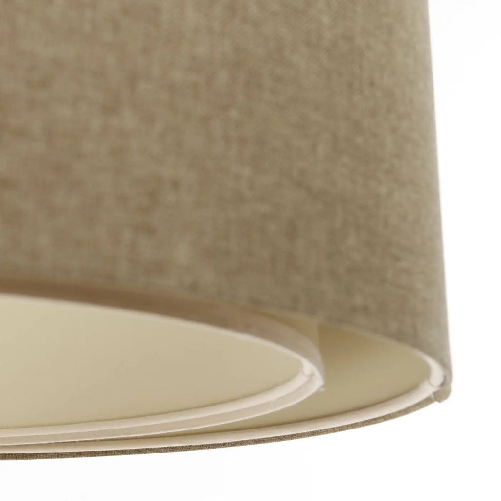 Suspension cylindrique en tissu marron sable et écru, S, M, L