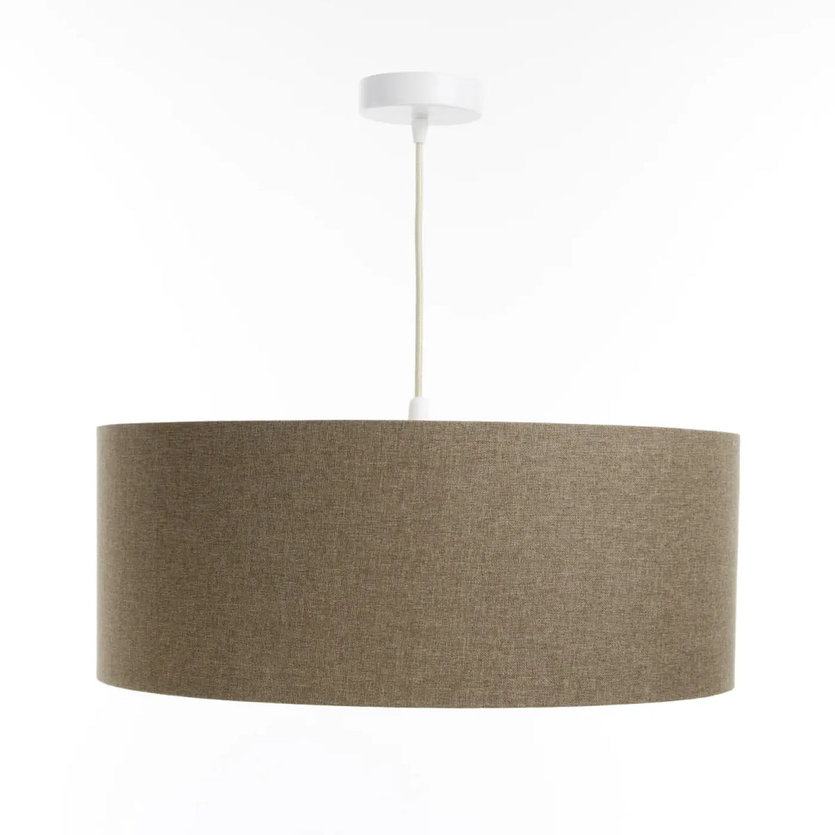 Suspension cylindrique en tissu marron sable et écru, S, M, L