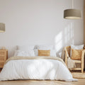 Suspension cylindrique en tissu marron sable et écru, S, M, L