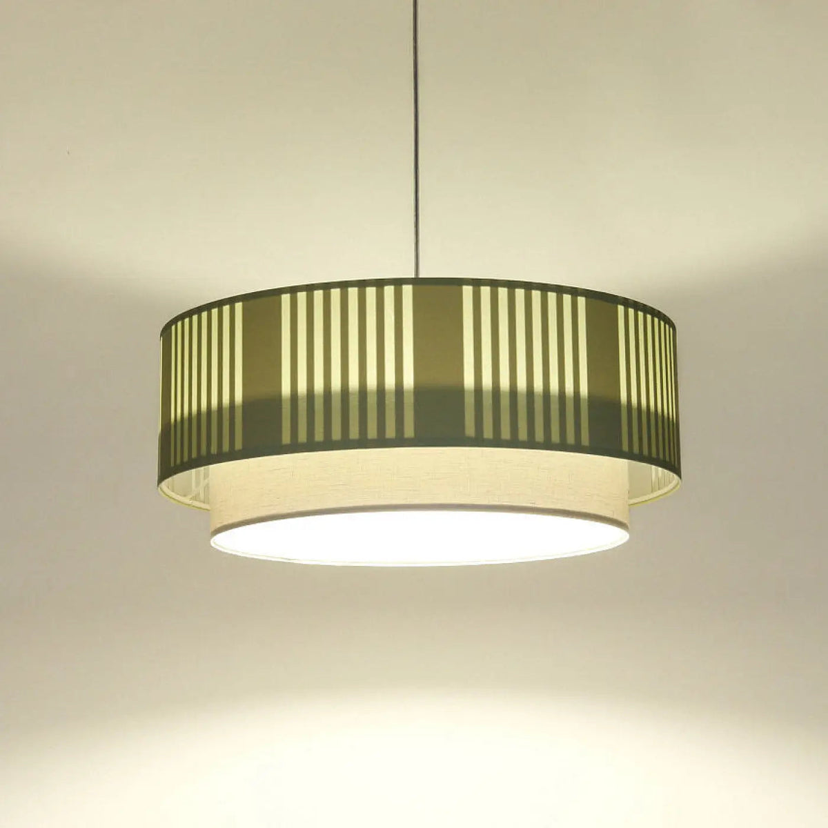 Suspension en tissu menthe et gris, trois tailles S, M et L