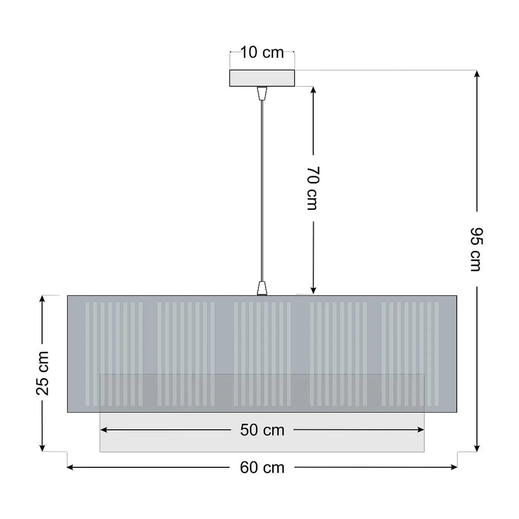 Suspension en tissu menthe et gris, trois tailles S, M et L