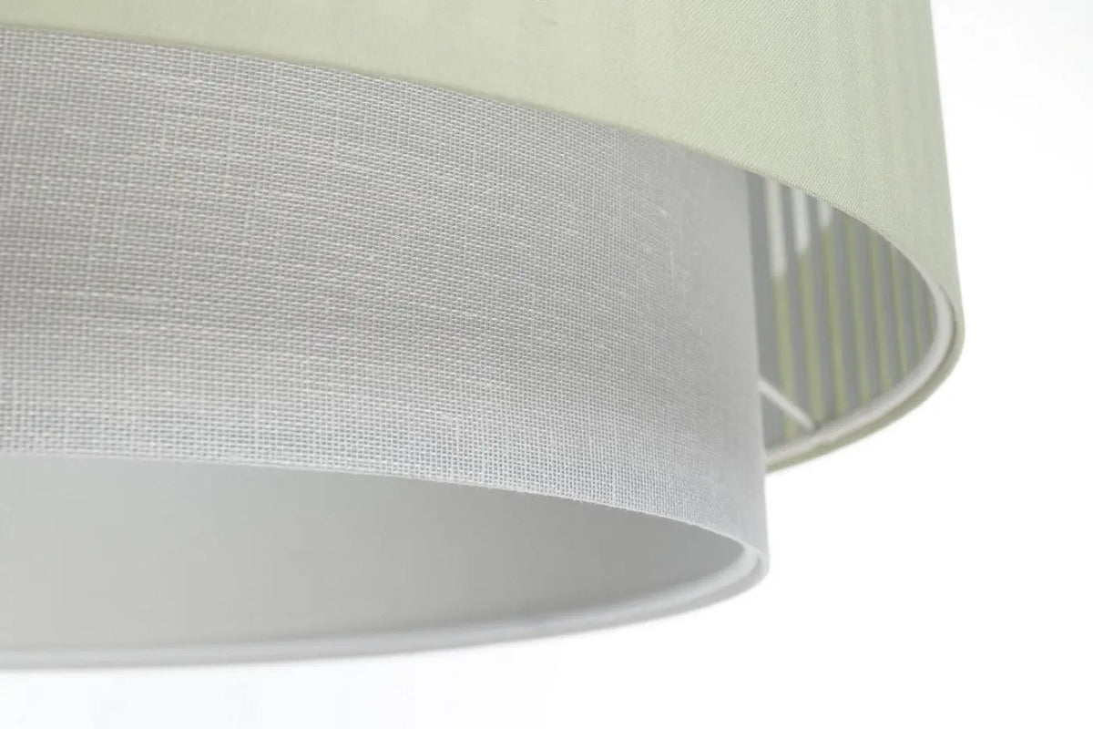 Suspension en tissu menthe et gris, trois tailles S, M et L